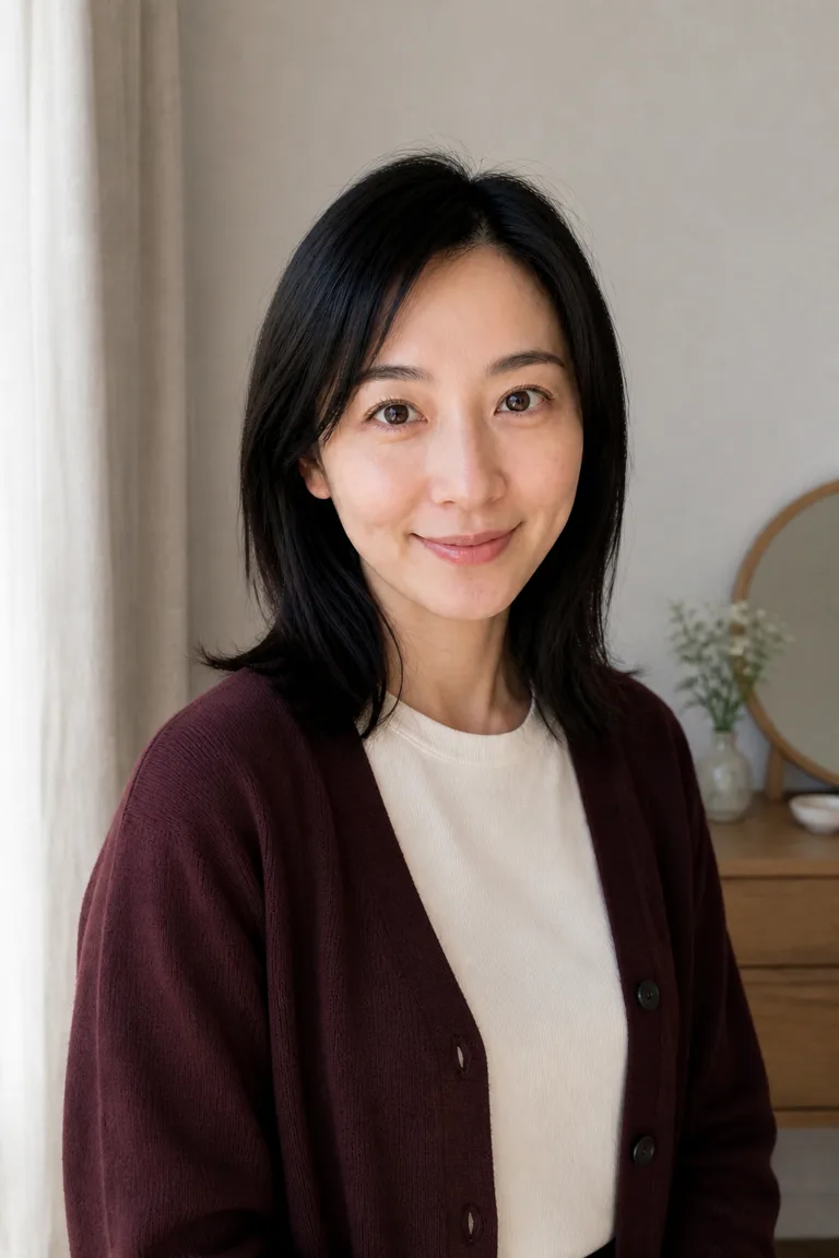同じ架空成人女性を室内の別場面にした検証画像